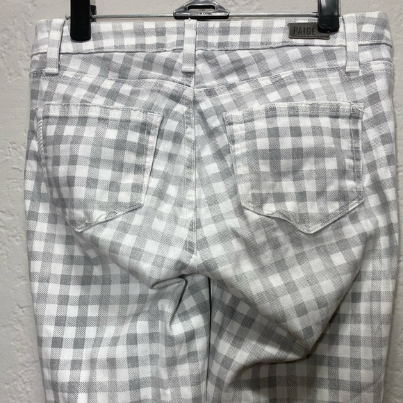 Paige Verdugo Ankle Skinny Jeans in Grey Gingham size 25 - Picture 9 of 12